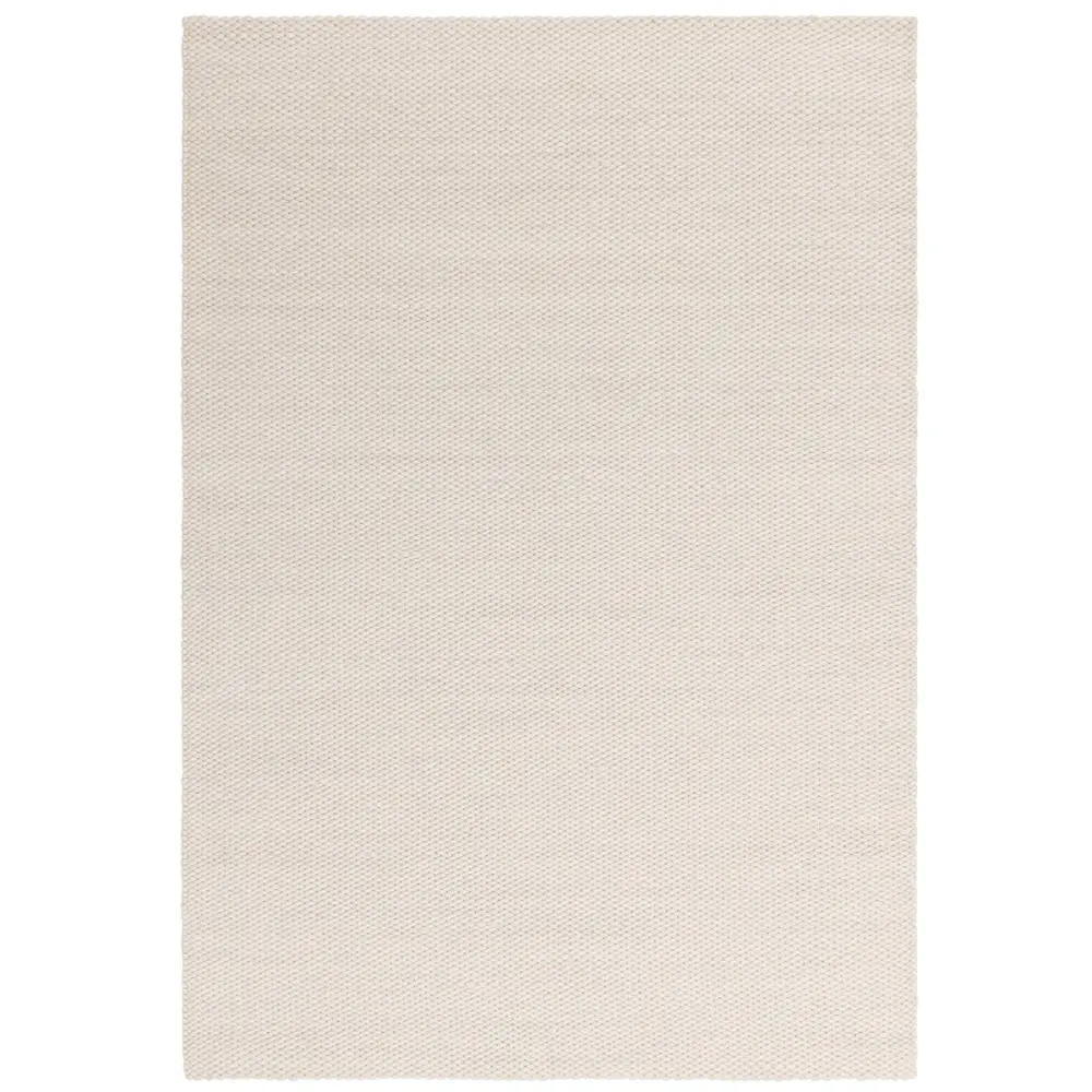Zander Hand Woven Rug - Ivory Polyester Blend