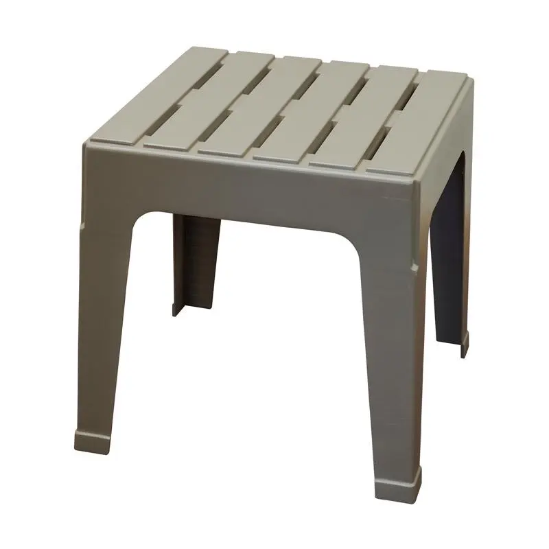 Adams Earth Brown Square Resin Woven Side Table - Indoor Outdoor Patio Furniture