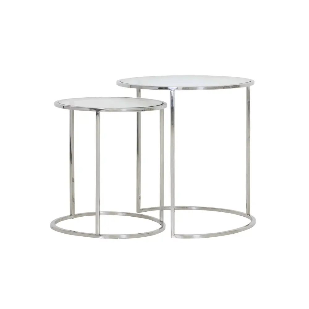 Duarte Set 2 Side Tables - Nickel