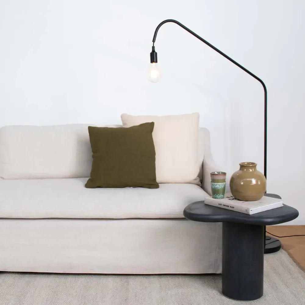 Grenoble organic side tables - Microskin Jet-black - High