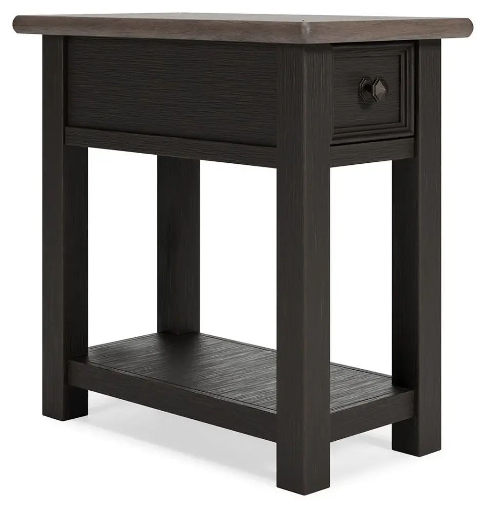 Tyler Creek - Chair Side End Table - Black / Charcoal