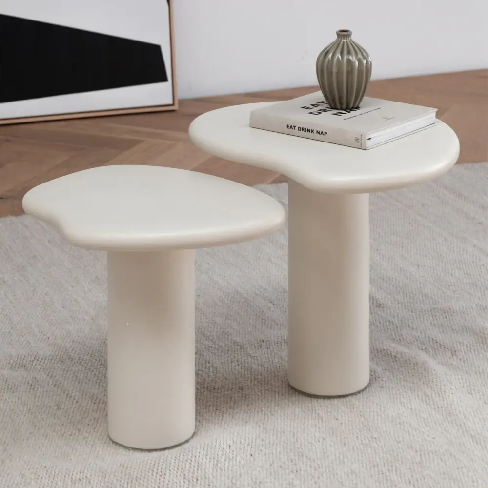 Weather-Resistant Elva - Side Table High - StoneSkin - Latte