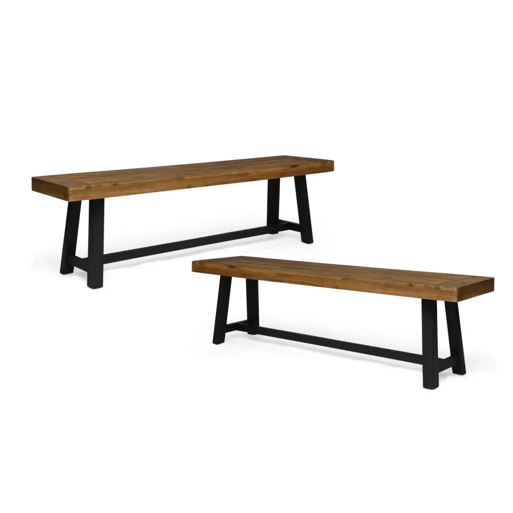 Cloud - Outdoor Bench Acacia Wood Frame And Slat Panel Design 80 Gallon Capacity