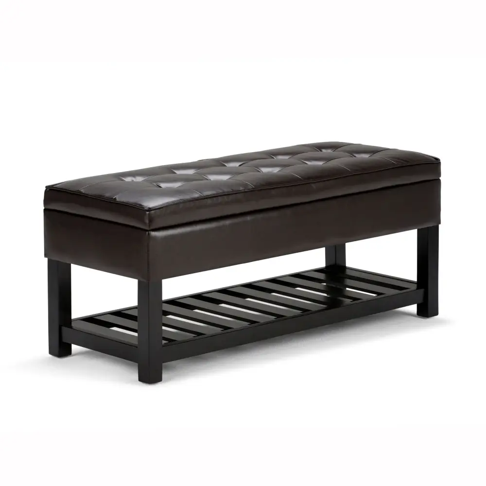 Cosmopolitan - Storage Ottoman Bench Open Bottom - Tanners Chestnut