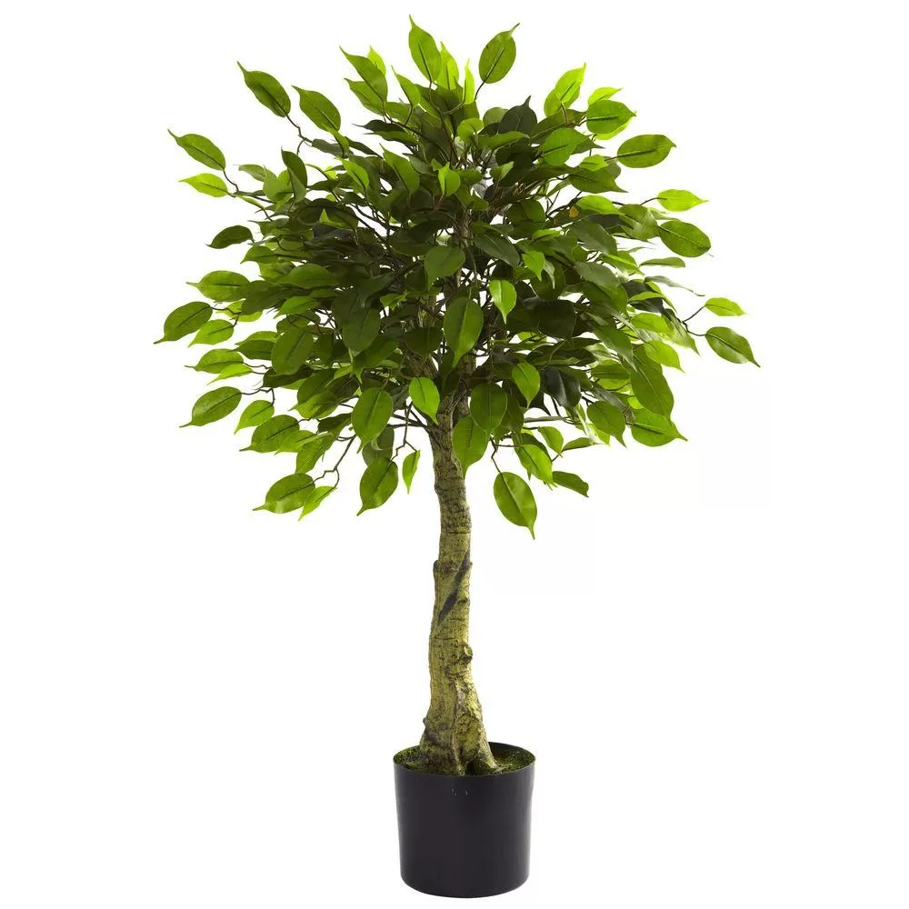 Nearly Natural 3 ft UV Resistant Ficus Tree Indoor or Outdoor Use