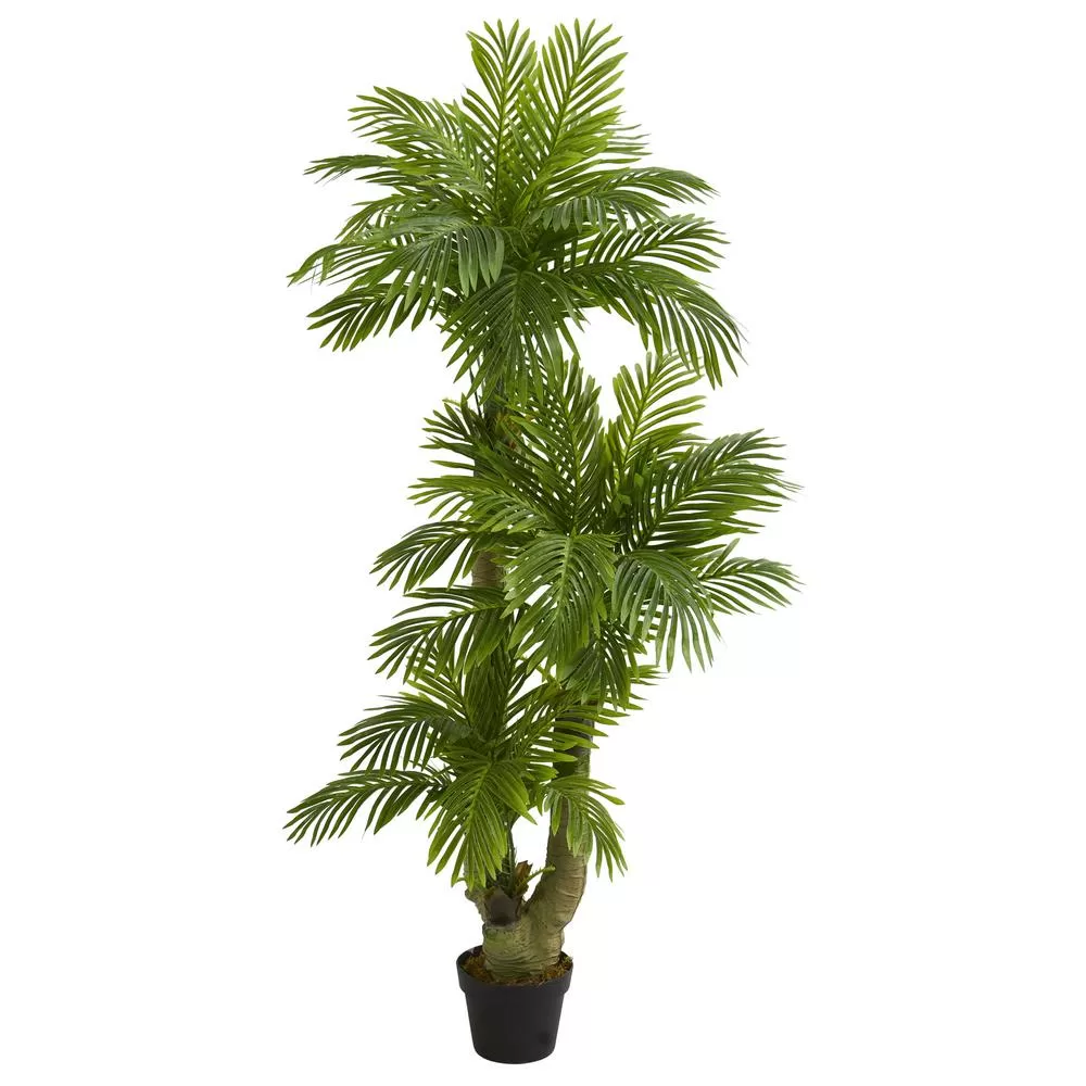 Nearly Natural Indoor 5 ft. Triple Phoenix Palm Artificial Tree Home Decor