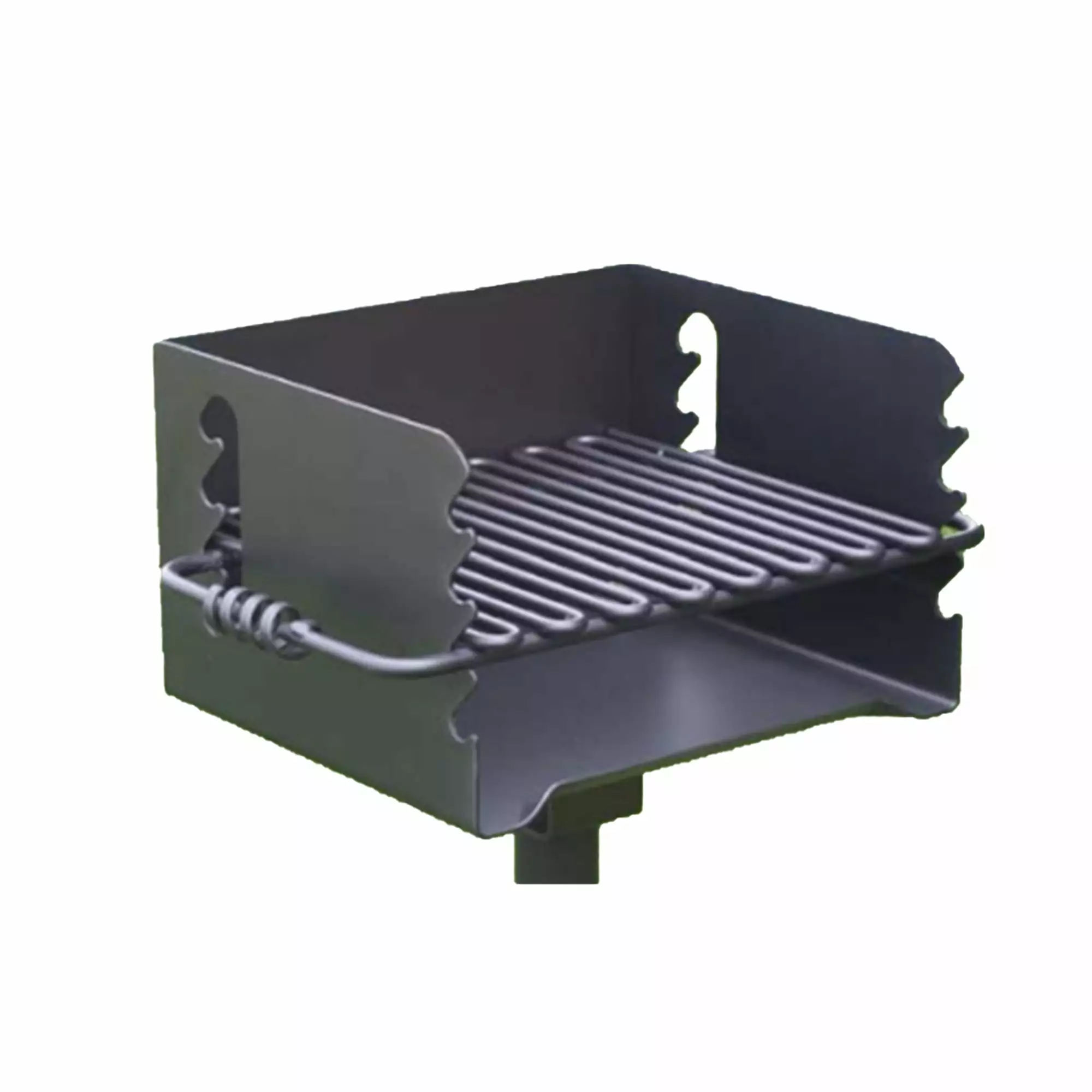 Pilot Rock CBP 135 Park Style Outdoor BBQ Charcoal Grill & Post Black