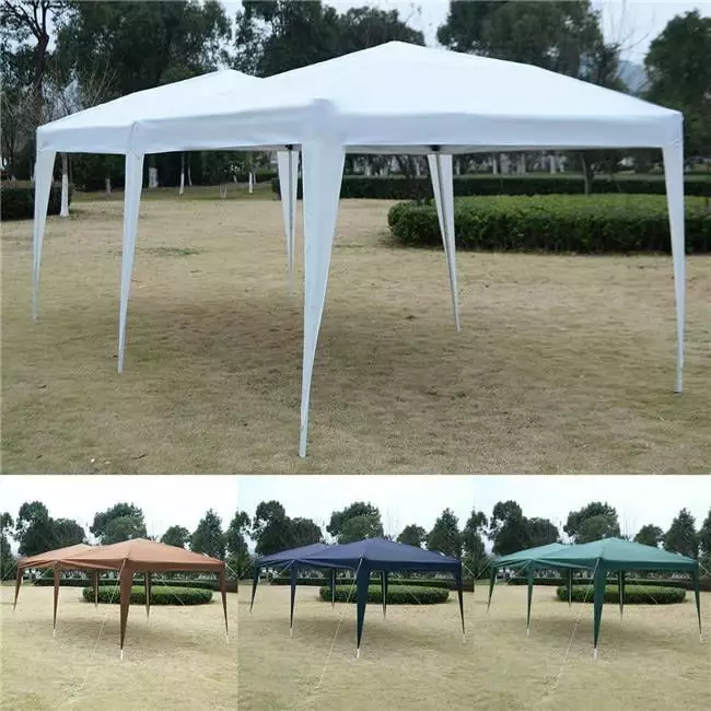 10x20 Outdoor EZ Pop Up Folding Party Tent Cross Bar White GrillTown