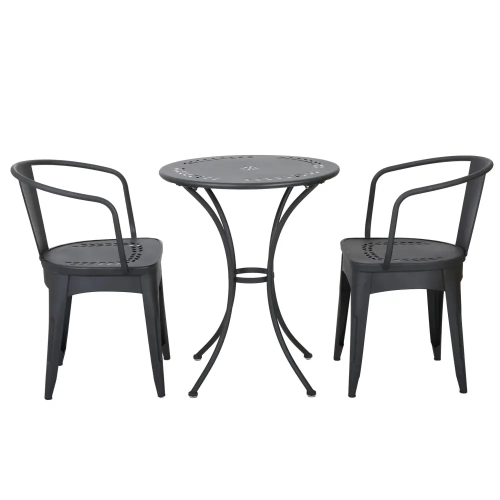 Ambrosia - 3 Piece Bistro Place Leaf Motifs Top And Seat Small Spaces