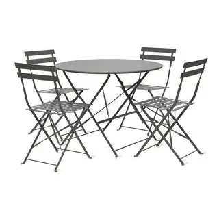 Rive Droite 4 Seater Bistro Place - Carbon (5-Piece Dining Set)