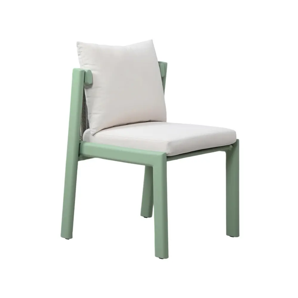 Nancy Mint Olive and Cream Outdoor Dining Chair