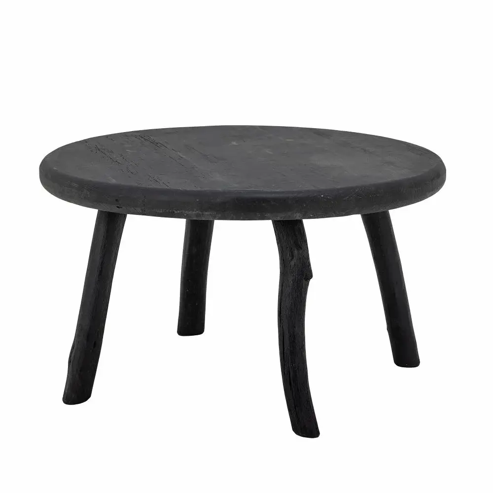 Milos Round Coffee Table - Jet-black Reclaimed Wood