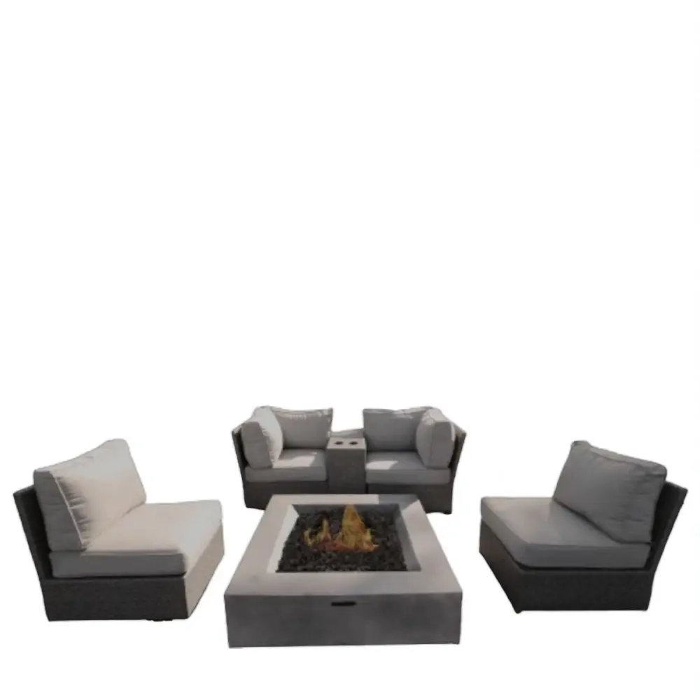 Contemporary Patio Seating Place Fire Pit