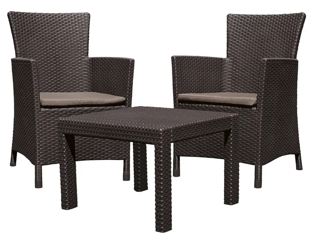 Deep Seating Keter Rosario 216939 Balcony Furniture Set Cocoa Color Rattan Imitation