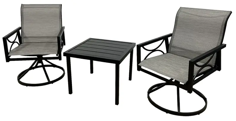 Seasonal Trends SH23S3010W Woodsway Chat Adjust w/Sling Chairs, Sling Fabric/Steel, Brown/Slat Ridge, Powder-Coated