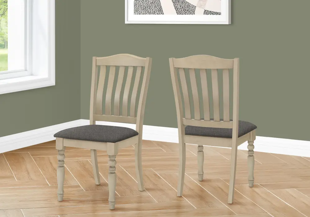 Dining Chair, Upholstered, Side, Transitional place 2) - Gray All-Weather Resin