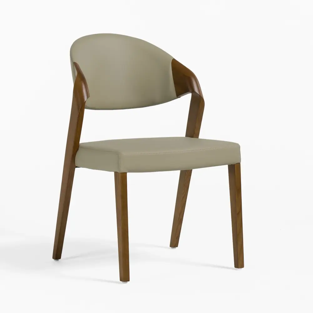 Modrest Arlo Mid-Century Beige & Walnut Dining Chair adjust 2)