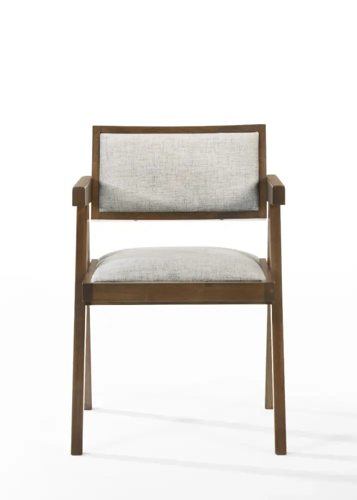 Modrest Fern - Modern Walnut and Beige Dining Chair Place 2