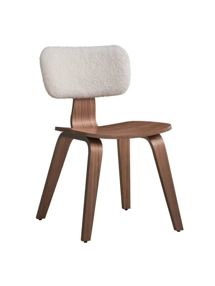 Casson - Boucle 7 Walnut Side Chair place 2) - White / Walnut