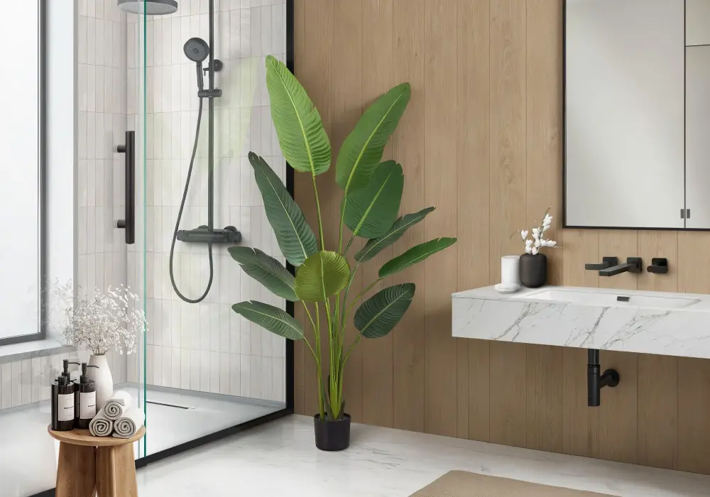 60" Tall, Artificial Plant, Bird Paradise Tree, Indoor, Faux, Fake, Floor, Greenery, Potted, Decorative - Green / Midnight