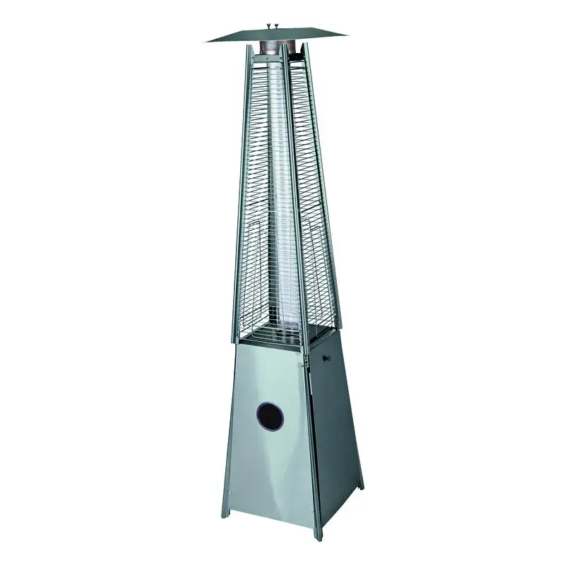 Living Accents 40000 BTU Propane Stainless Steel Pyramid Patio Heater Covers 500 sq ft