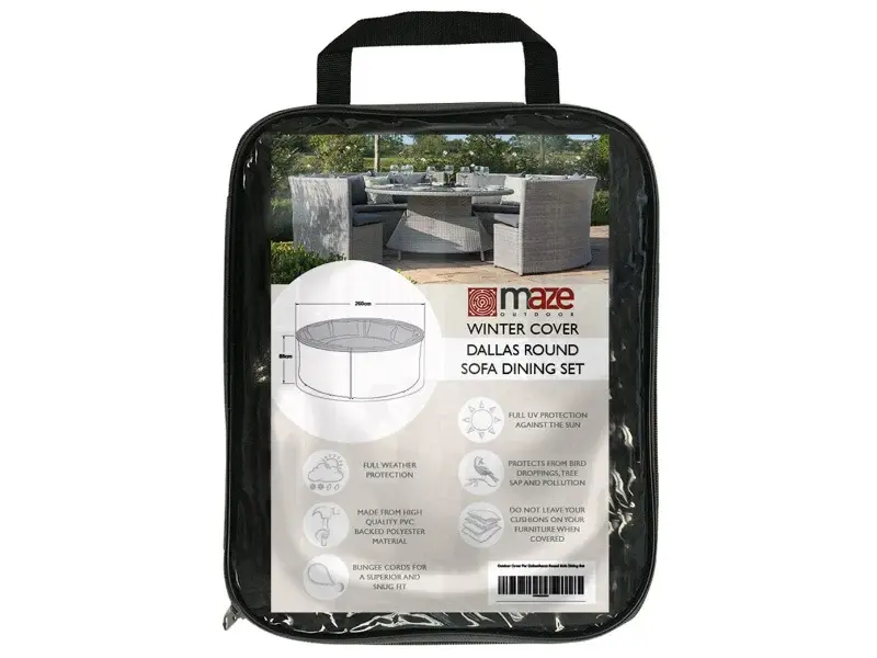 All-Season Sectional Dallas/Ascot Outdoor Cover Dining Sofa Set - Onyx