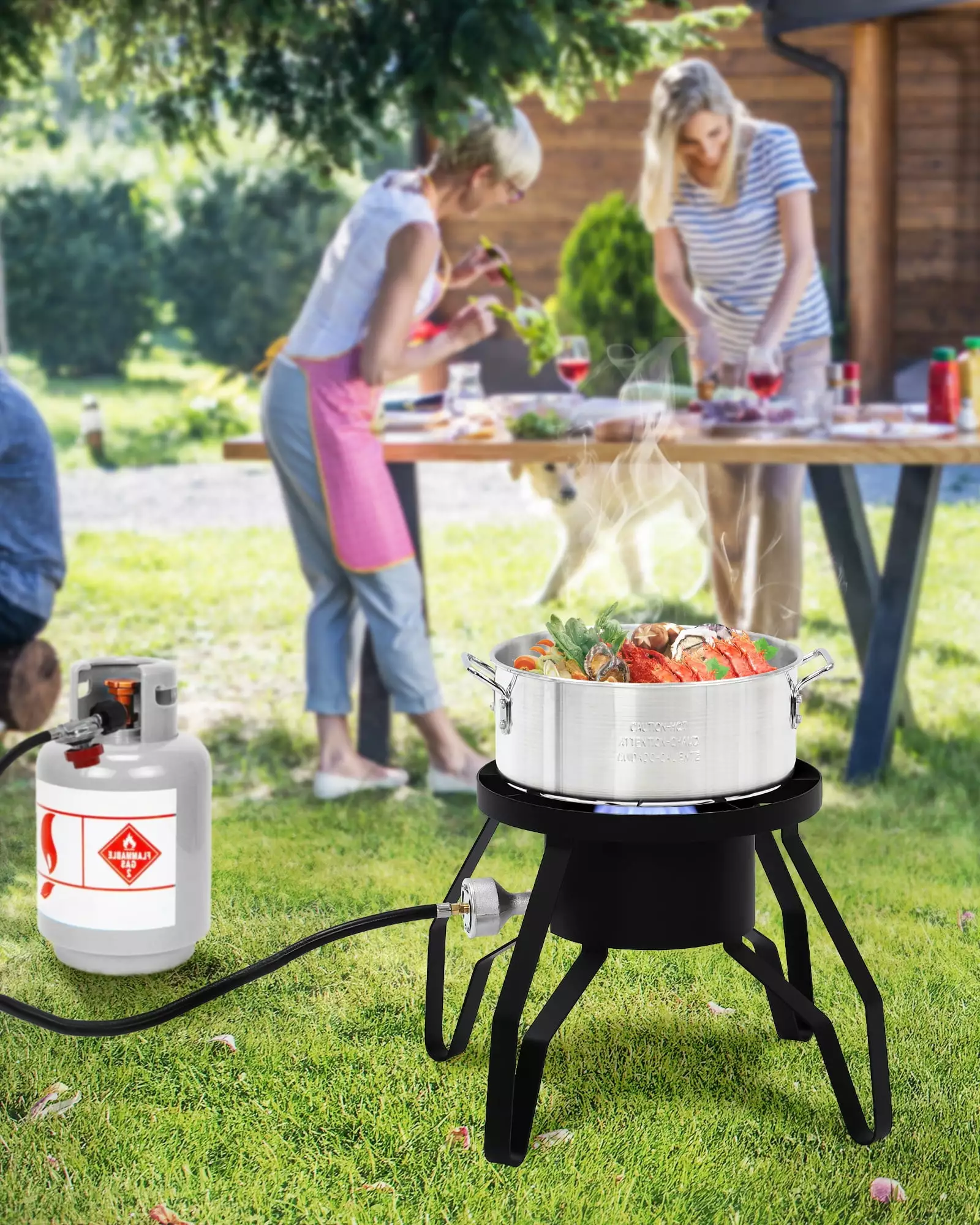 FOLDLIFE 14 Inch Square Outdoor Patio Propane Single Burner Stove