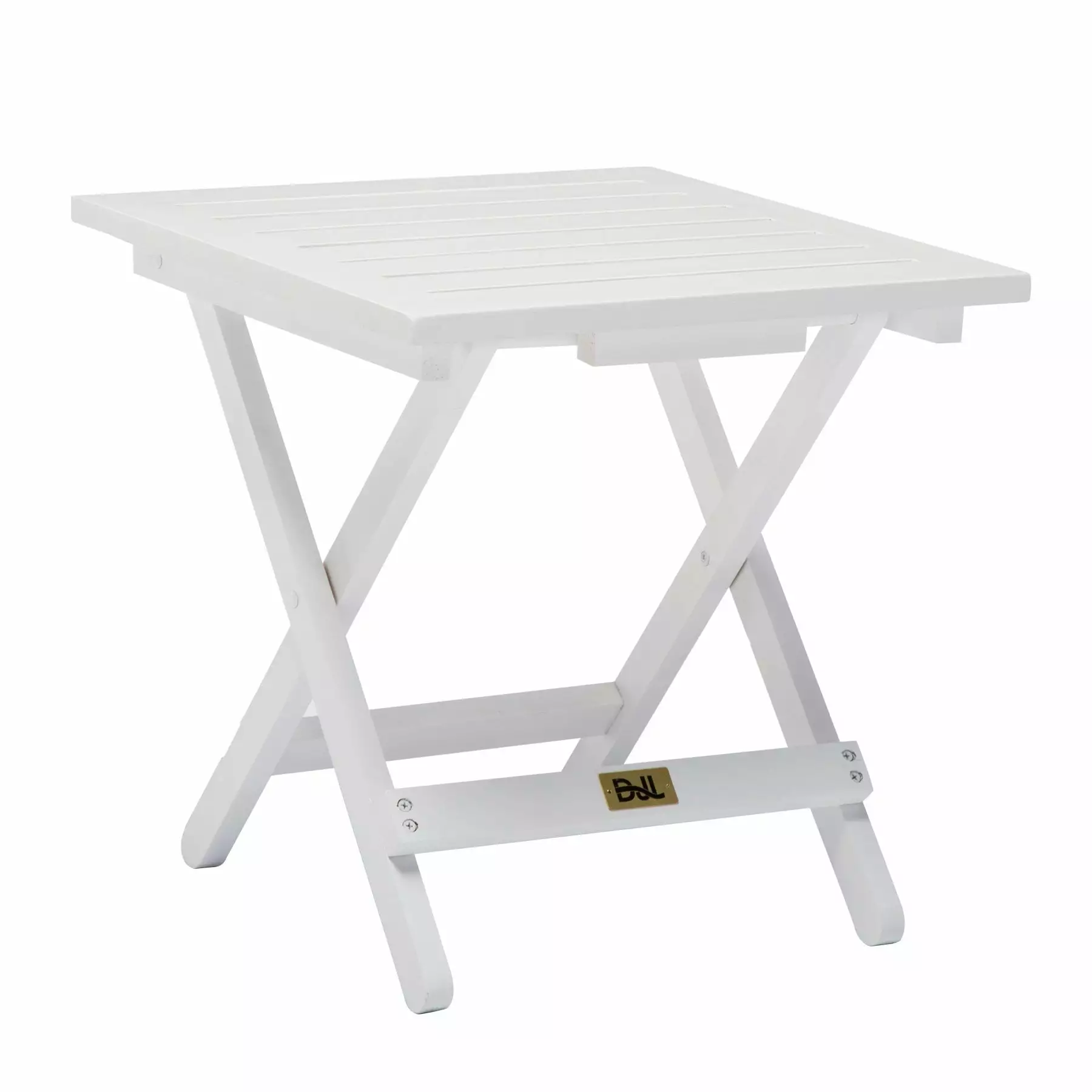 DJL PU Painted Wood Adirondack Folding Table Square Porch White Outdoor Furniture