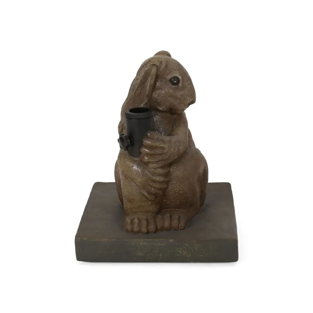 Hand Crafted Rabbit Umbrella Base Playful Design - Buoyant Brown