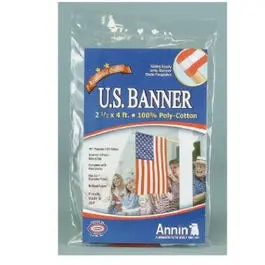 2-1/2 x 4-Ft Polycotton U.S. Banner Decorative Use Annin