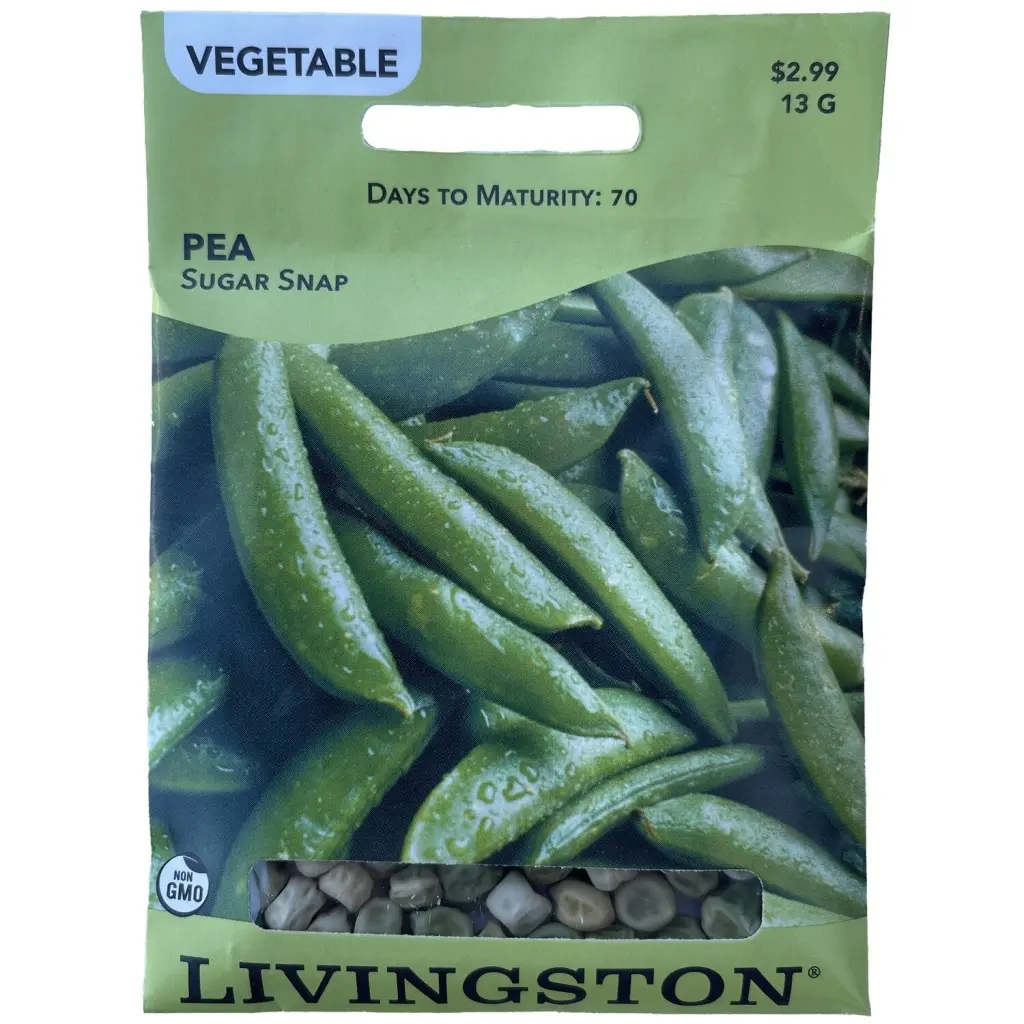 Livingston Seed Pea Sugar Snap 13 g Sweet Edible Pod Pea Seeds
