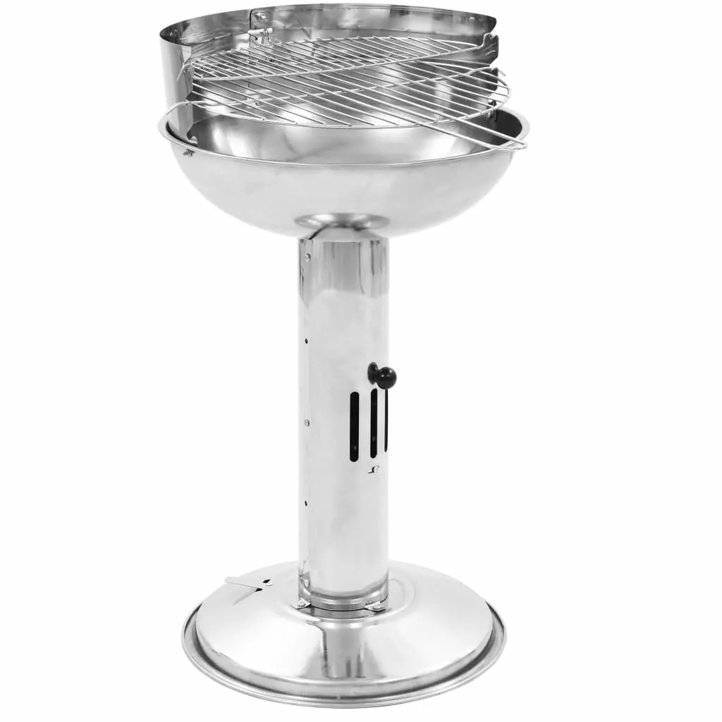 Stainless Steel Pedestal Charcoal BBQ Grill Large Cooking Surface and Temperature Control Zinnor