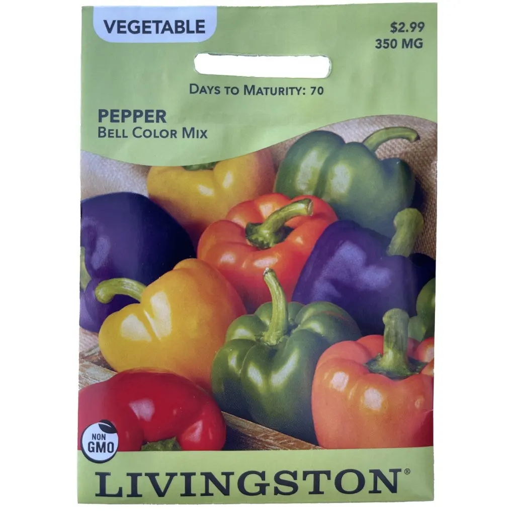 Livingston Seed Pepper Bell Color Mix 350 mg Colorful Vegetable Seeds