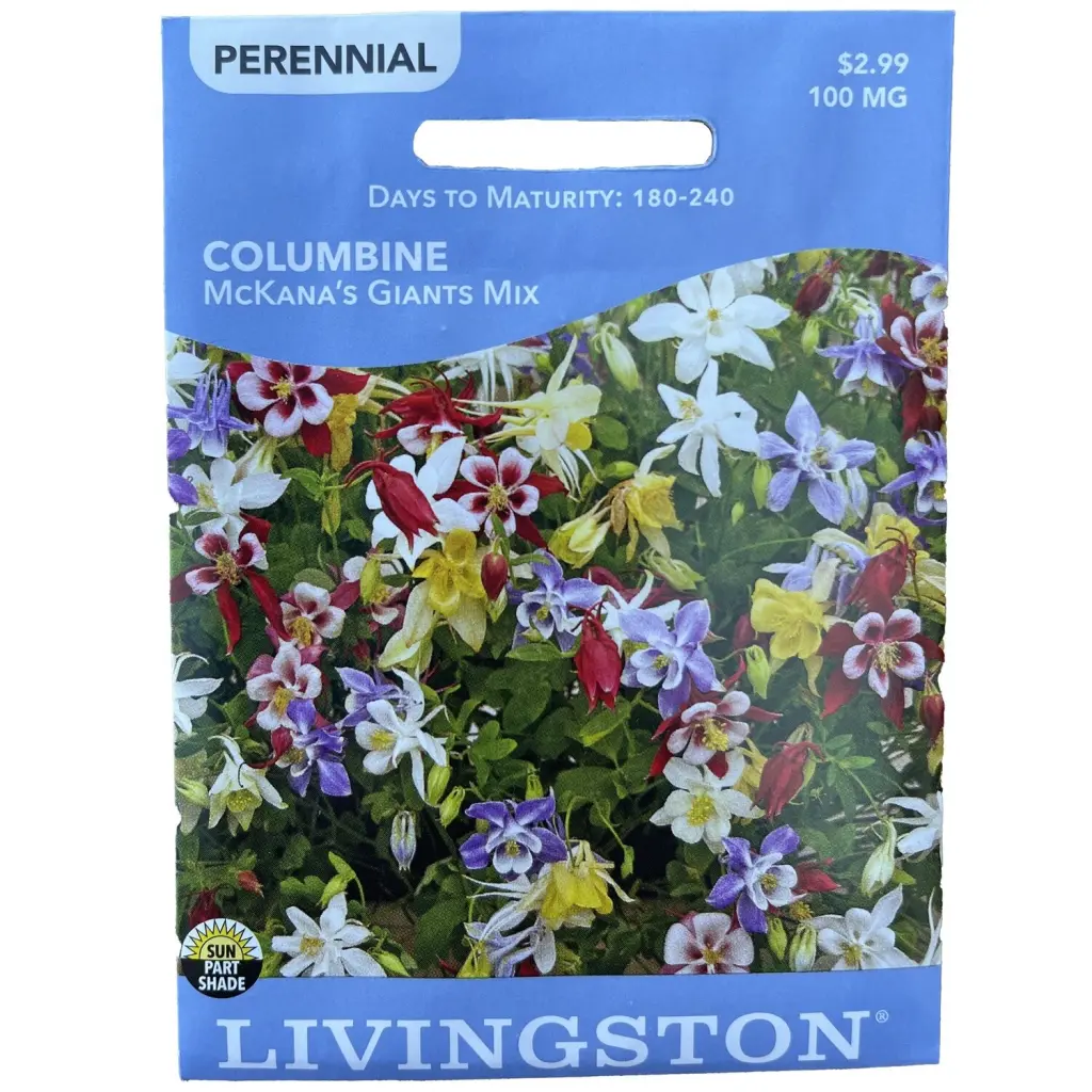Livingston Seed Columbine McKana's Giants Mix 100 mg - Bicolor Perennial Flower Seeds