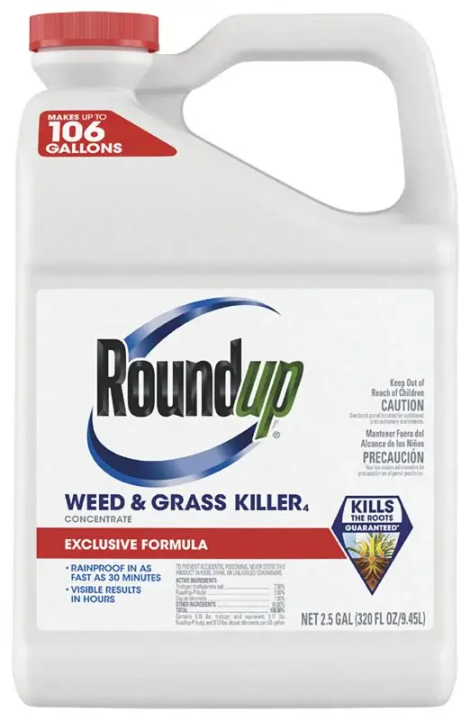 Roundup 5378701 Concentrate Weed and Grass Killer, Liquid, Taupe, 2.5 gal