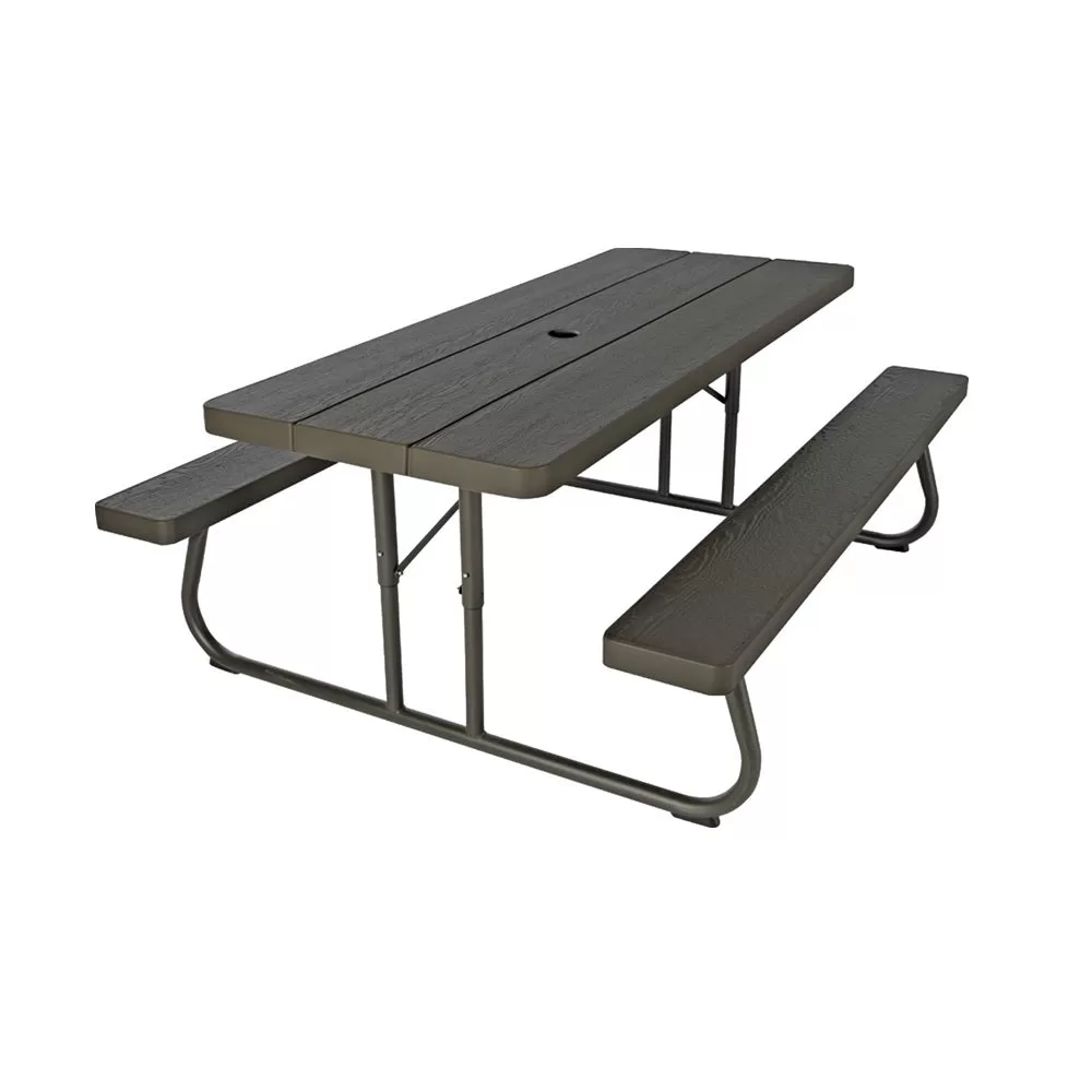 Lifetime 60110 6' Brown Folding Picnic Table Outdoor Dining