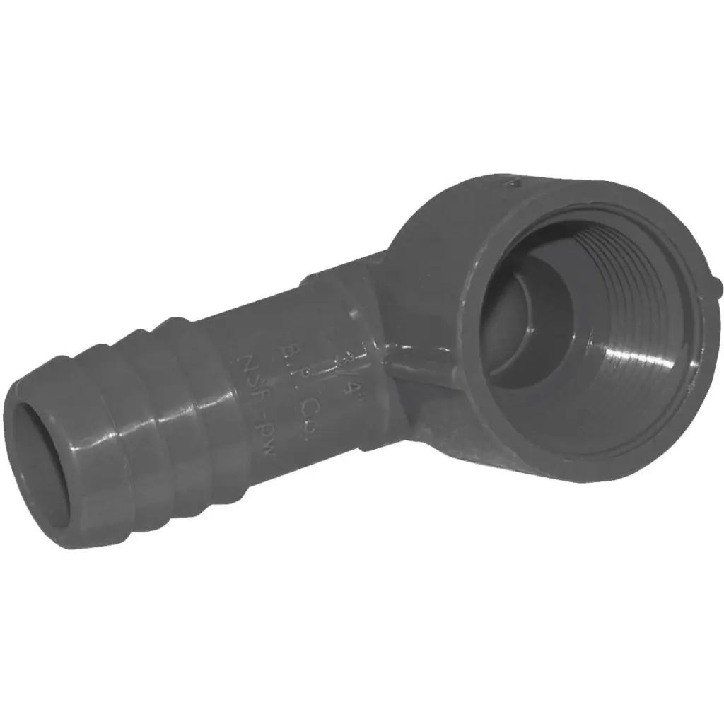Boshart 3/4 . x 3/4 . FIP Polypropylene Insert Elbow Plumbing Fitting