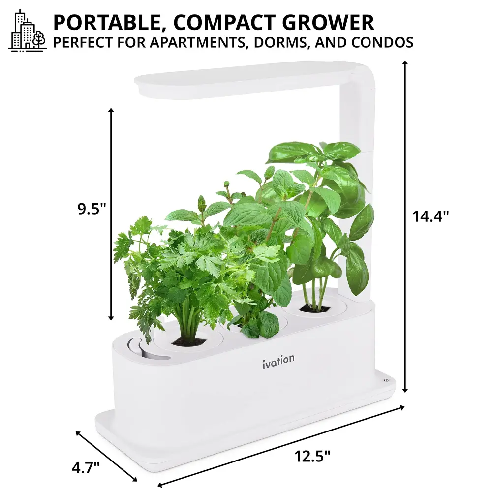 Ivation 3-Pod Hydroponics Growing System, Indoor Gardening System LED Grow Airy & Accessories