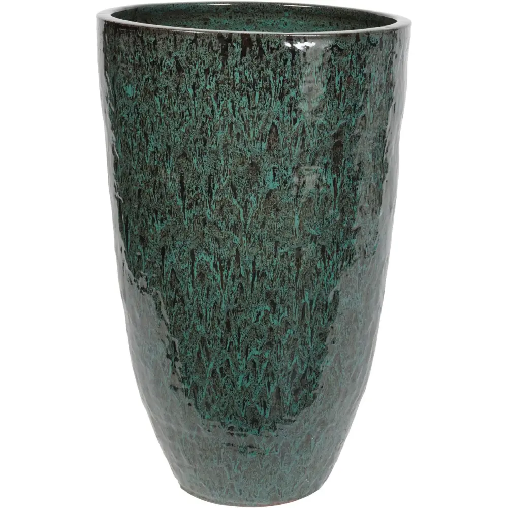 Mederno Ceramic Tall Planter - Emerald