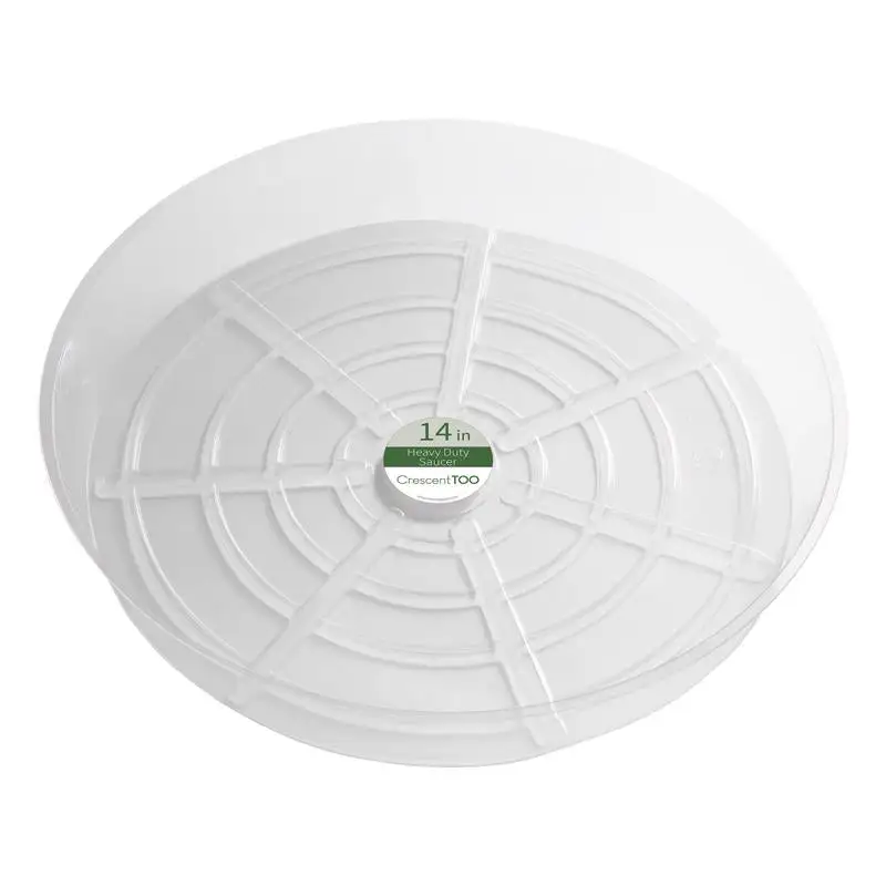 Crescent Garden 2.1 Inch H X 14 Inch D Clear Plastic Plant Saucer Pack 25