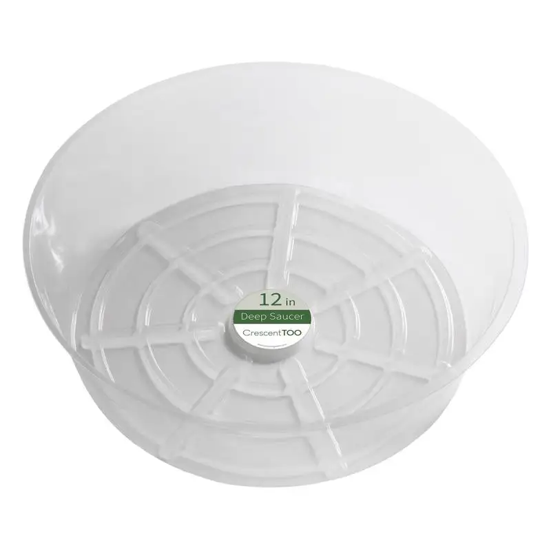 Crescent Garden 3.7 . H X 12 . D Plastic Plant Saucer Clear Pack 50 Indoor and Outdoor Use