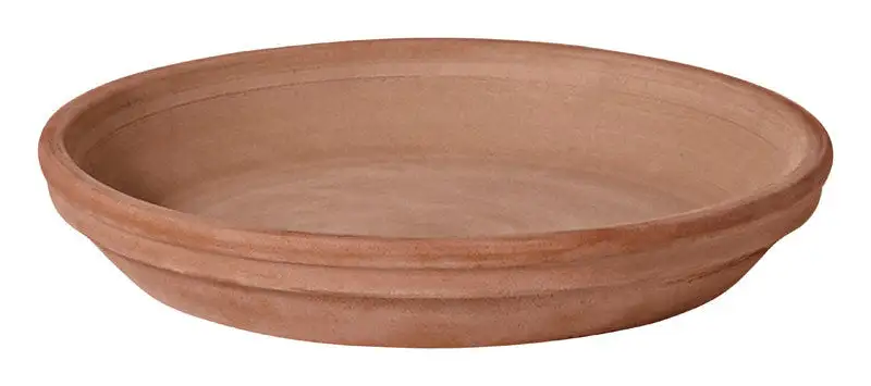 Deroma 1.2 Inch H x 9.3 Inch Dia Clay Traditional Plant Saucer Chocolate Pack 16 Durable Pot Trays