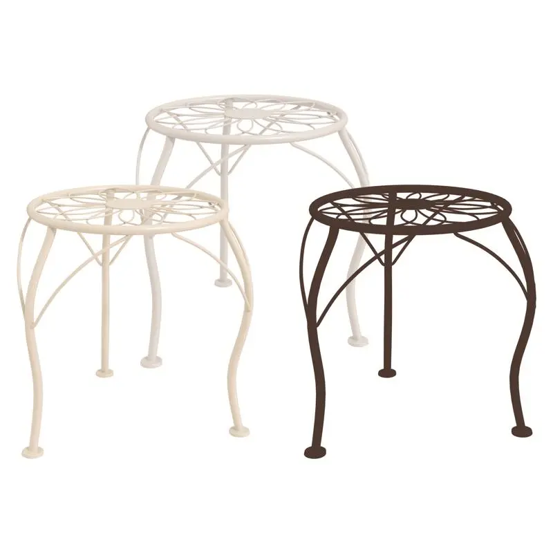 Classic Home & Garden 13.3 . H Multi-colored Cast Iron Plant Stand Pack 3