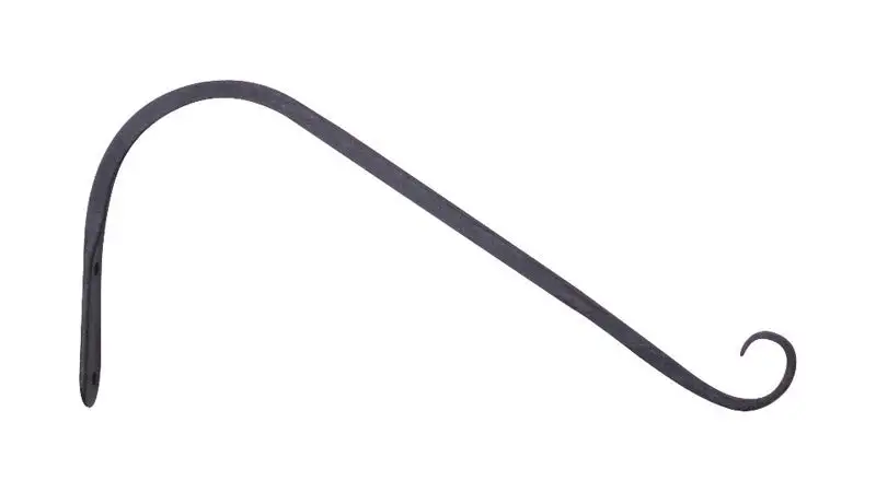 Panacea Black Wrought Iron 12 Inch H Angled Plant Hook Pack 12 Hanging Baskets