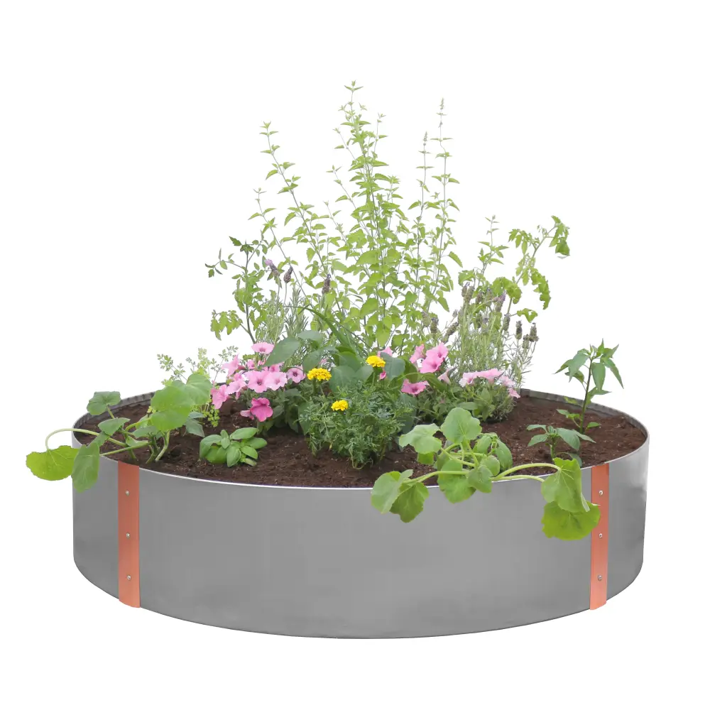 Seed Starting Stainless Alloy and Copper Raised Garden Bed - Circle
