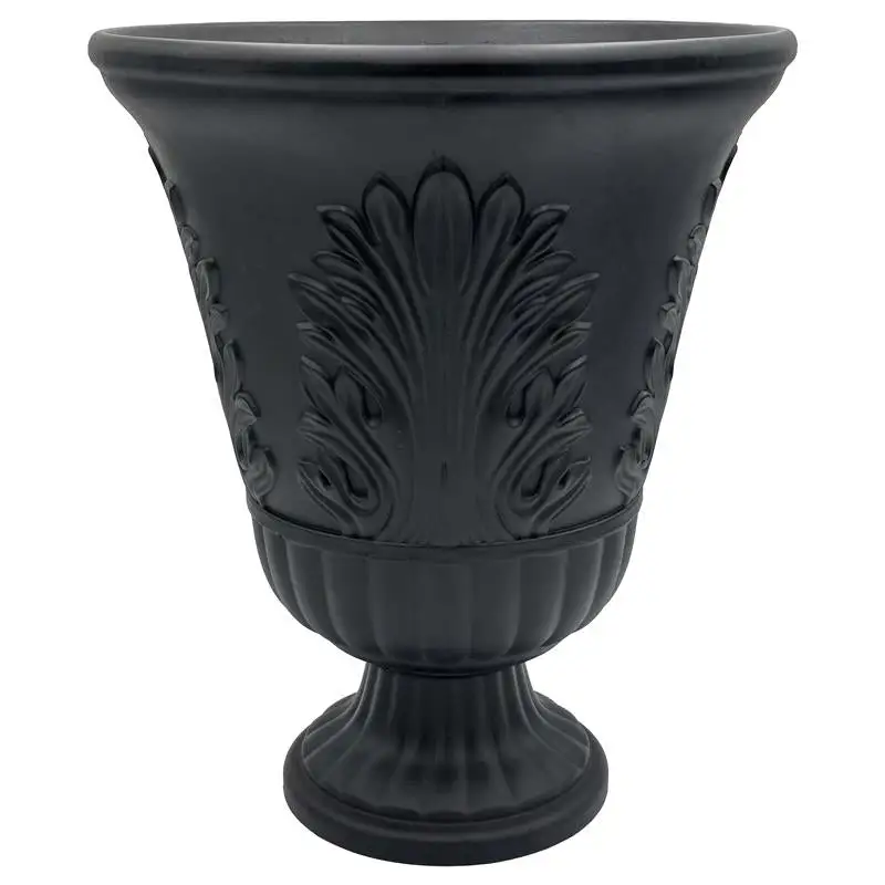 Classic Home & Garden 19 H X 16 D Plastic Larissa Urn Planter Black Elegant Outdoor Decor