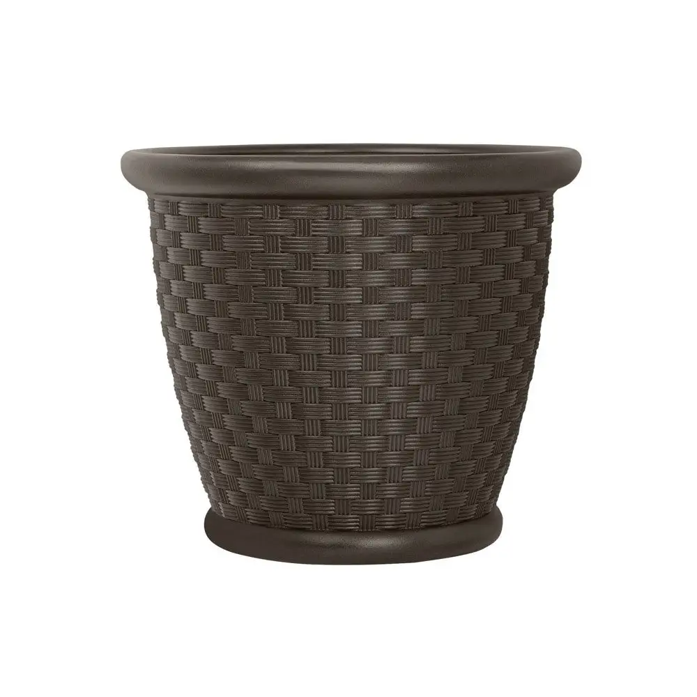 Suncast P181605E34 Sonora Round Planter Brown