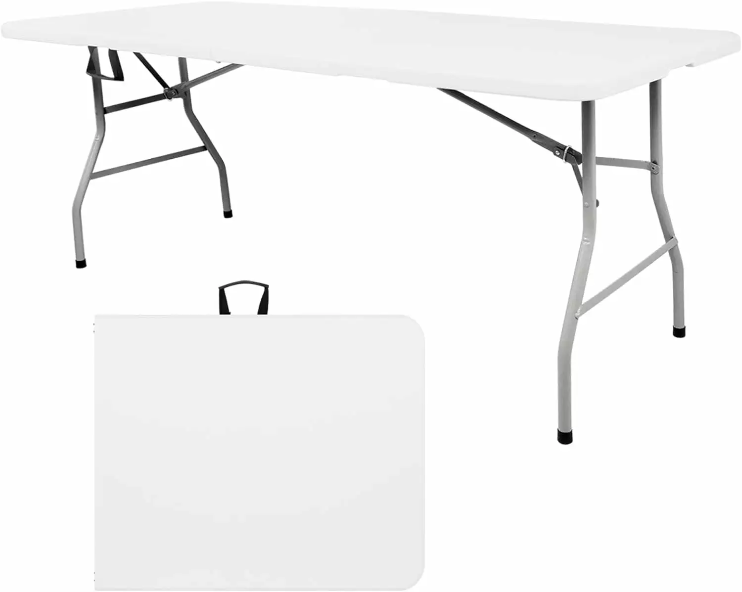 Plastic Folding Table Portable Picnic Table Lock Handle Camping Party hj, hj