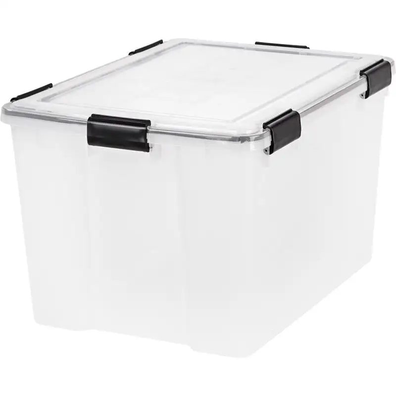 Iris WEATHERTIGHT 11.7 x 15.7 x 19.7 Inch Stackable Storage Box Pack 6 Garage and Closet