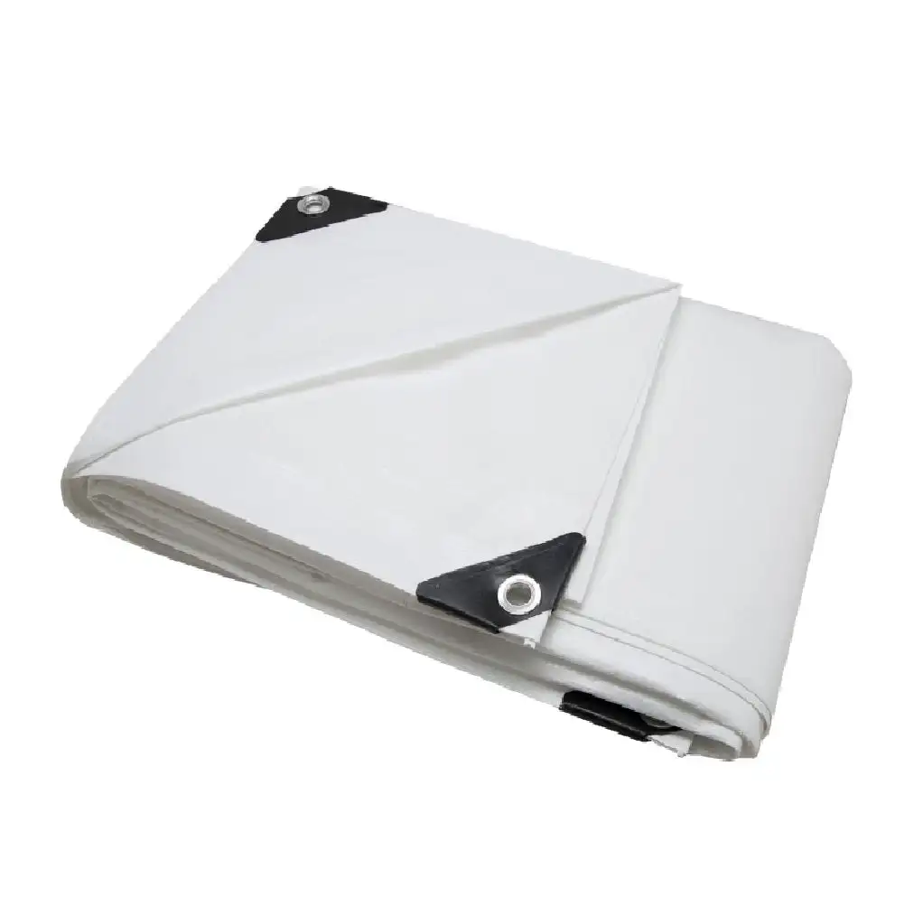 ProSource TW1020 Plastic Tarp White 10ft x 20ft Waterproof